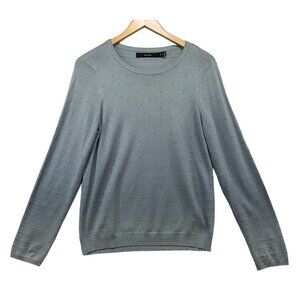 Vero Moda Womens Knit Blouse Pullover Size Large Light Blue Viscose Blend